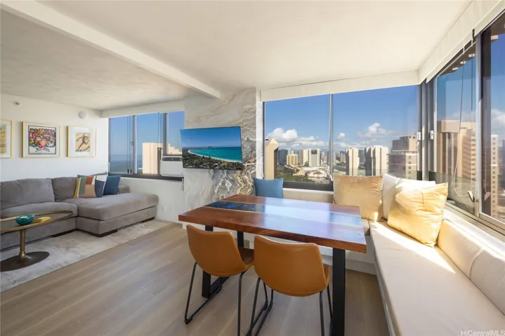 Views of Ocean, City and Mountains - Fully furnished resort like unit with custom built in banquet (storage), hardwood flooring, smart home, solar sun shades for every window, AC.