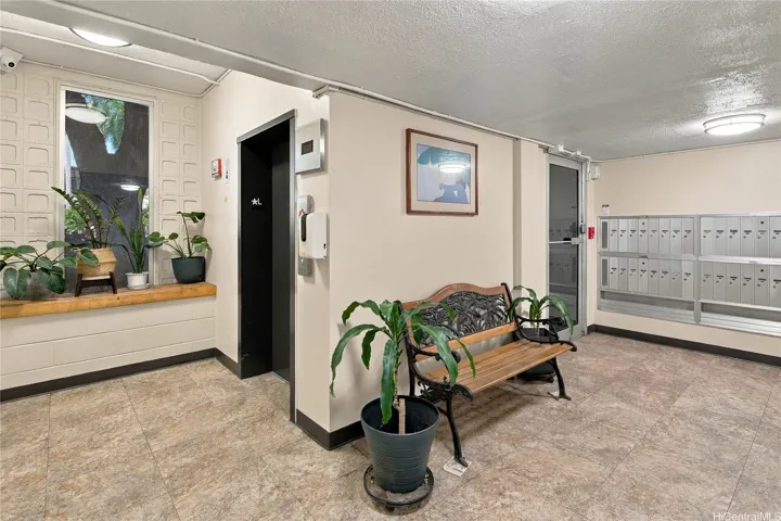 Secure lobby area.