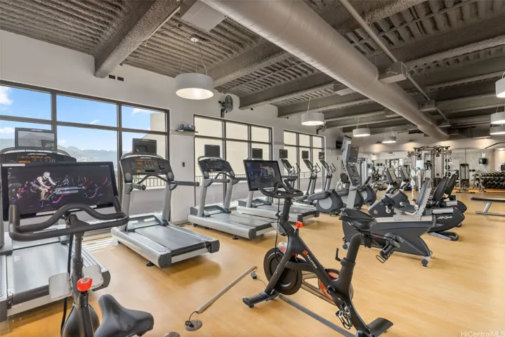 Well-equipped fitness center designed for convenient at-home workouts.