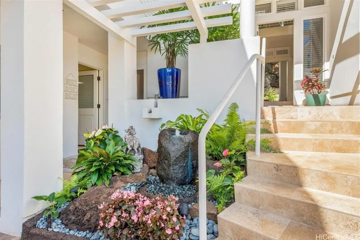 Steps leading to the front entry door.