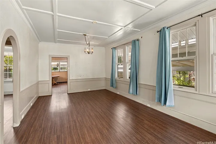 Open living space offering flexibility for restoration or reimagining.