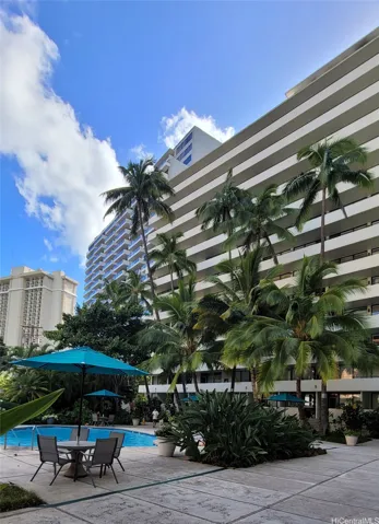 Building B overlooks pool