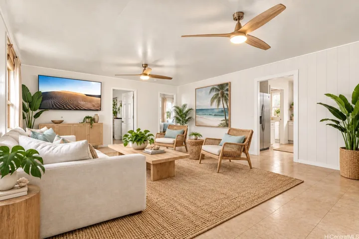 Spacious living room- virtually staged