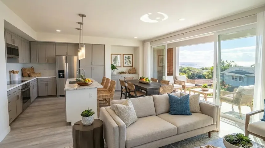 Each of the 120 townhomes features ocean views, quartz countertops, high-end finishes, and luxury vinyl flooring.