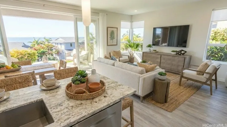 Each of the 120 townhomes features ocean views, quartz countertops, high-end finishes, and luxury vinyl flooring.