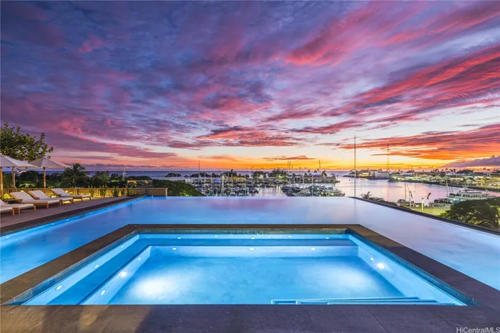 Spectacular view from the pool during sunset