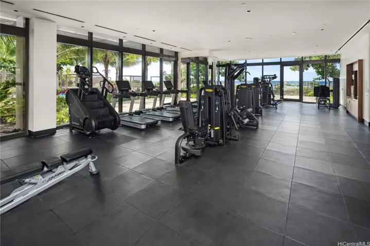 Gym features the latest fitness equipment