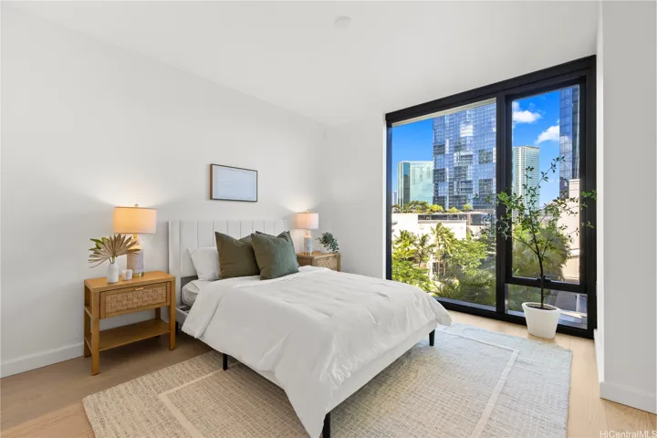 1st Bedroom -#1 Bright, inviting bedroom with flexible design options.