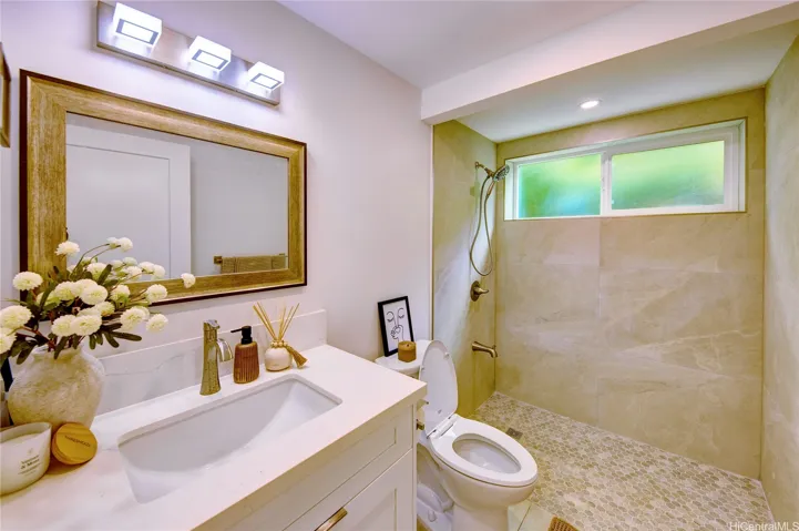 Downstairs Bathroom with Roll-In Shower