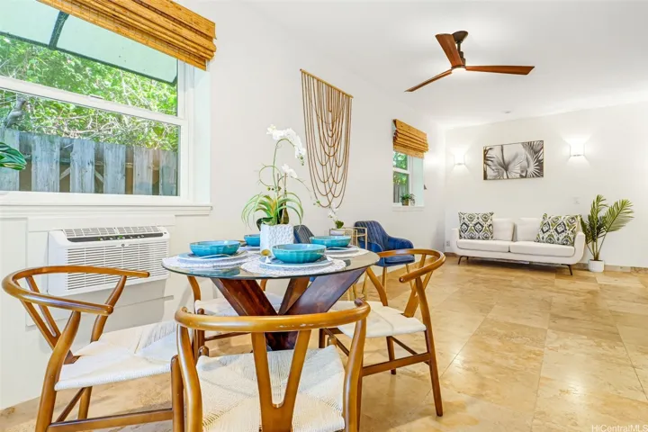 Private-entry studio with dining and living space.