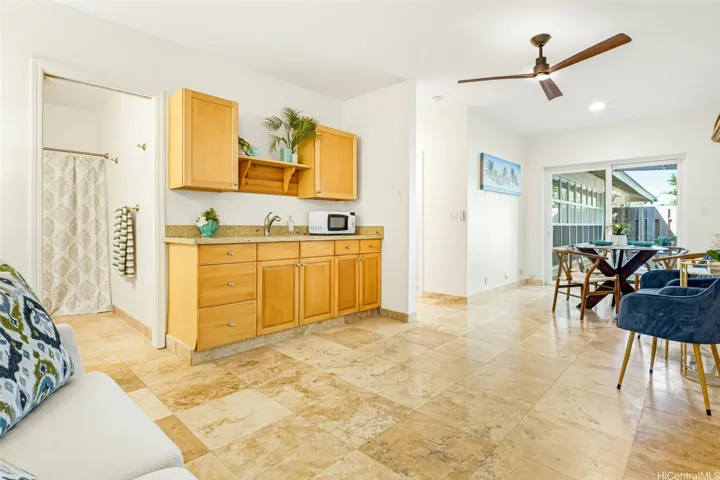 Private-entry studio with wet bar and flexible living space.