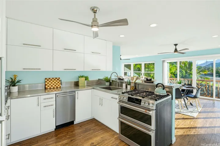 Upstairs kitchen with open-concept flow and natural light.
