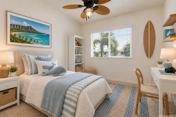Virtually staged bedroom two