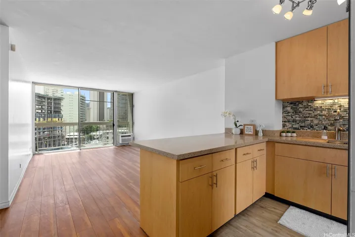 Open concept kitchen and living room
