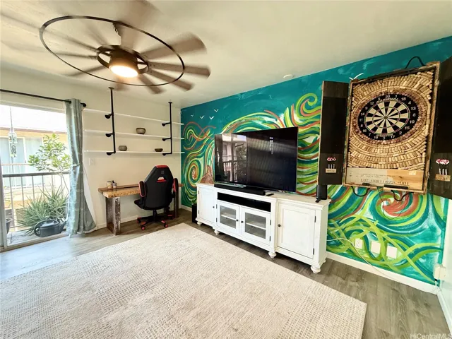 Open concept living dining with AC