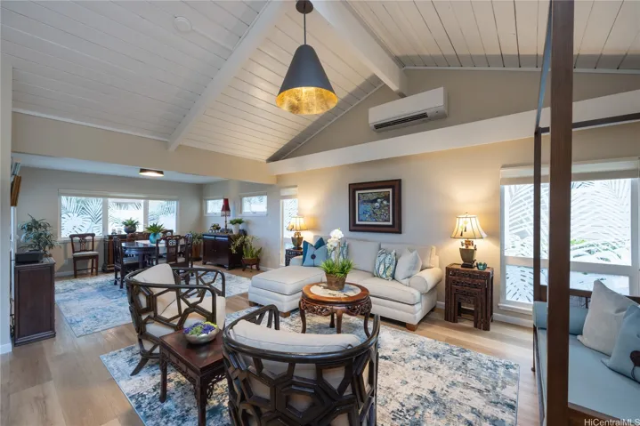 The formal dining and living space flow seemlessly.