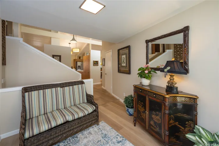 Level entry from the garage to the home's kitchen is super easy to bring in groceries. The garage is meticulous as well.