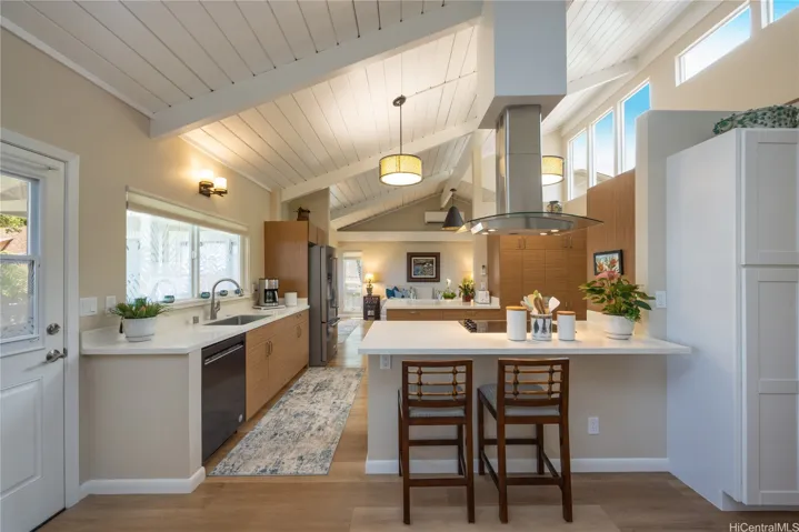 A central kitchen is wonderful for entertaining.