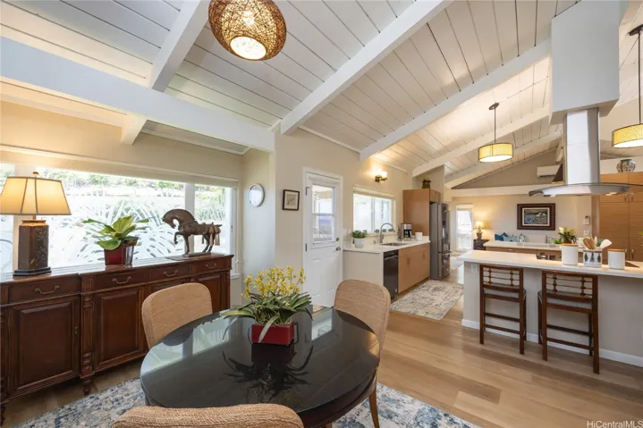 A breakfast area or game room adjacent to the kitchen, is a flexible additional space.