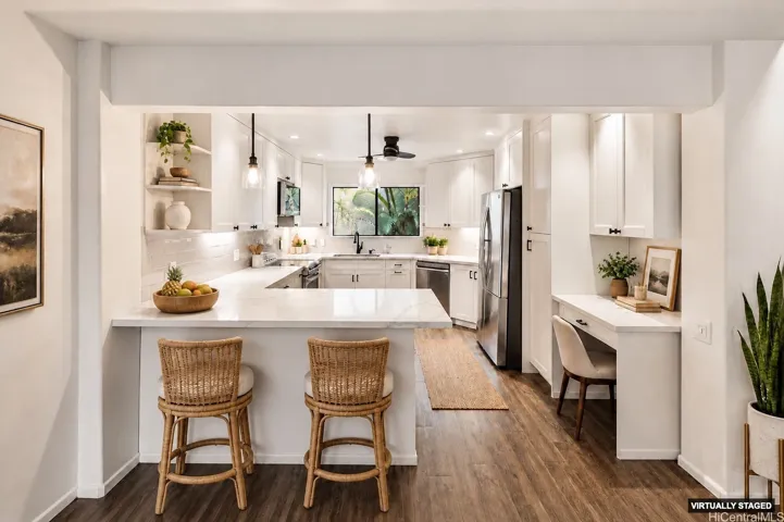 Gorgeous kitchen with an eat-in bar