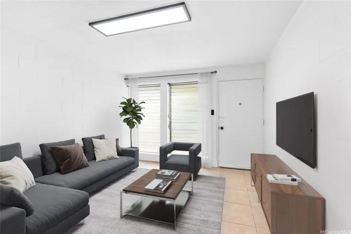 Living Room; virtually-staged
