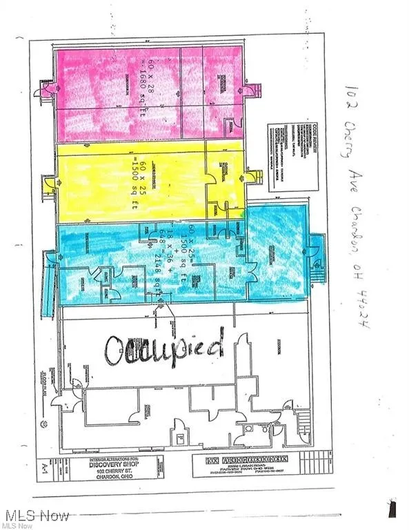 Blue section of Floor plan