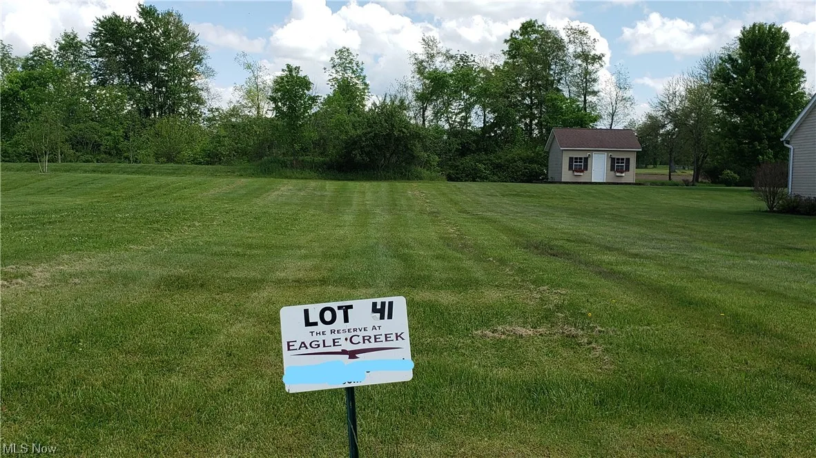 View of lot # sign from Eagle Creek Drive.