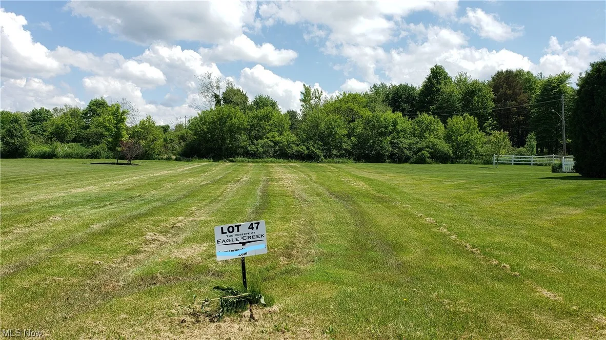 View of lot # sign from Eagle Creek Drive.
