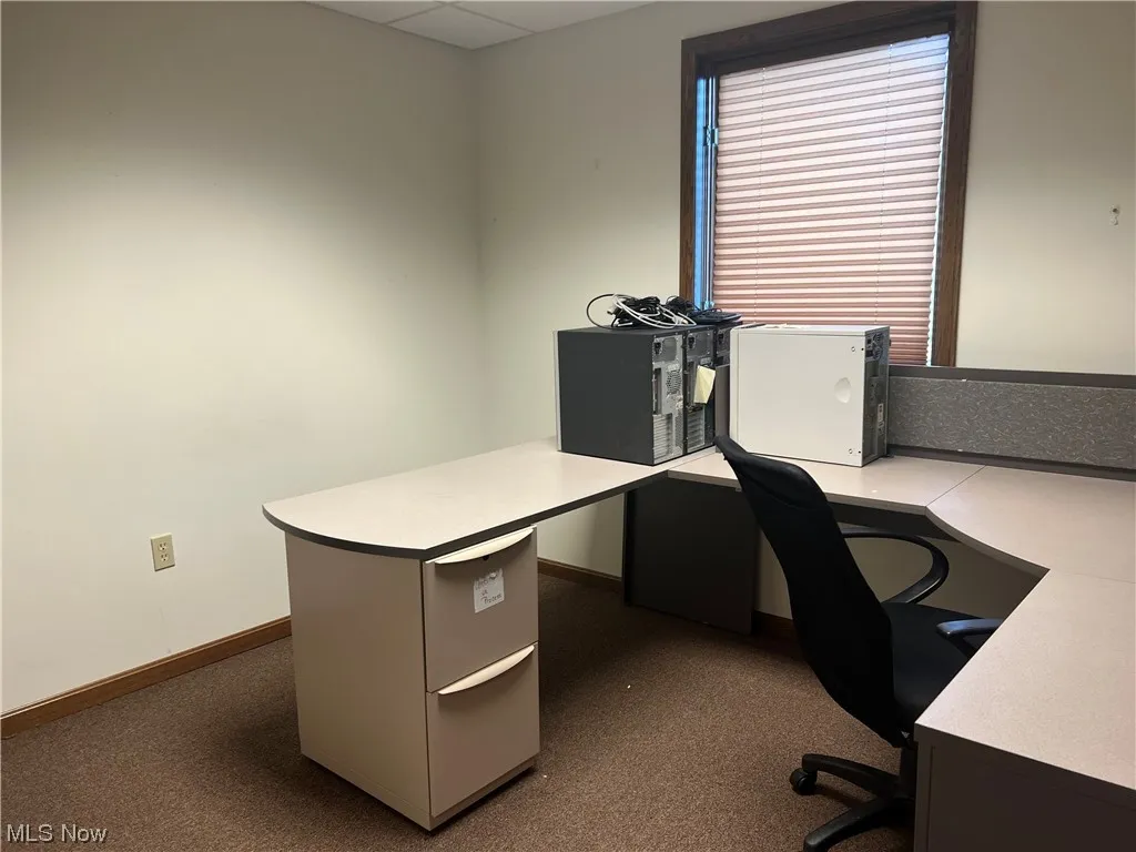 Suite 5 includes office furniture and window on Belford St side