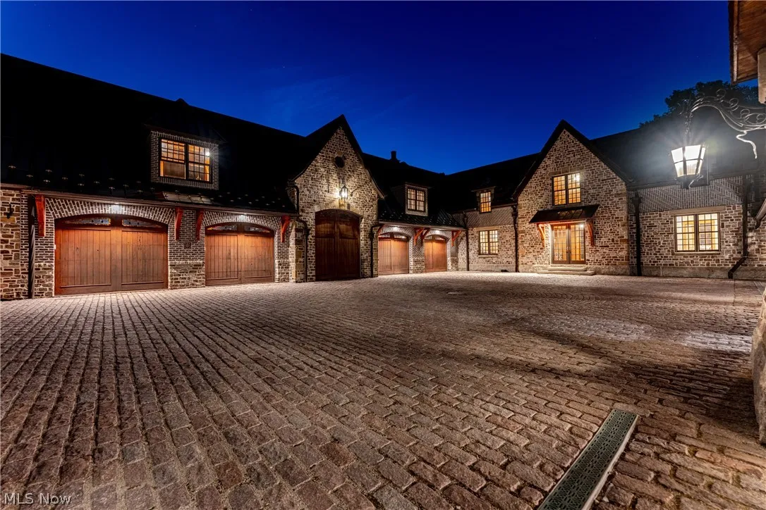 View of front of home with a garage