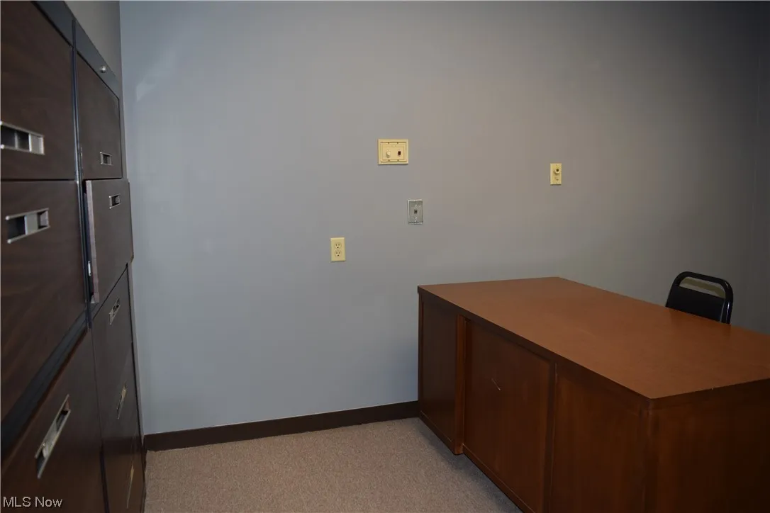 Unfurnished office with light carpet