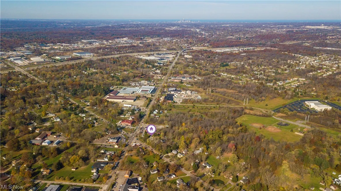 The freeway, downtown Cleveland & Lake Erie in the background.
