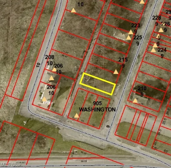 Parcel outlined in yellow