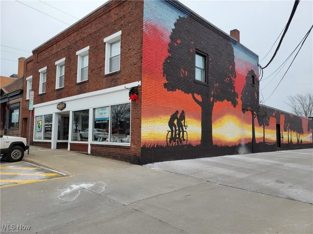 This building is easy to find with large mural