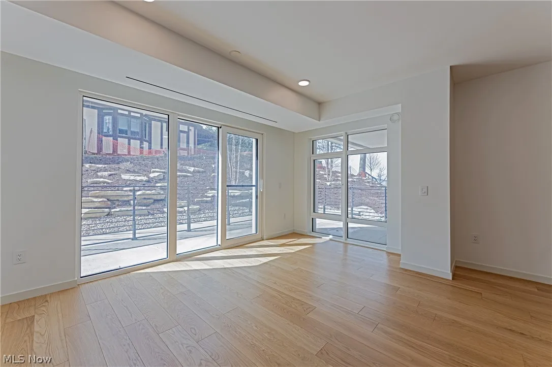 Spare room featuring light hardwood / wood-style flooring