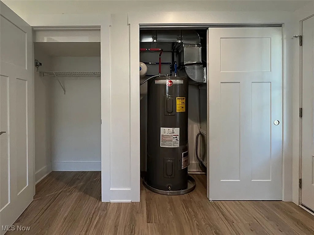 Utility room Showing water heater