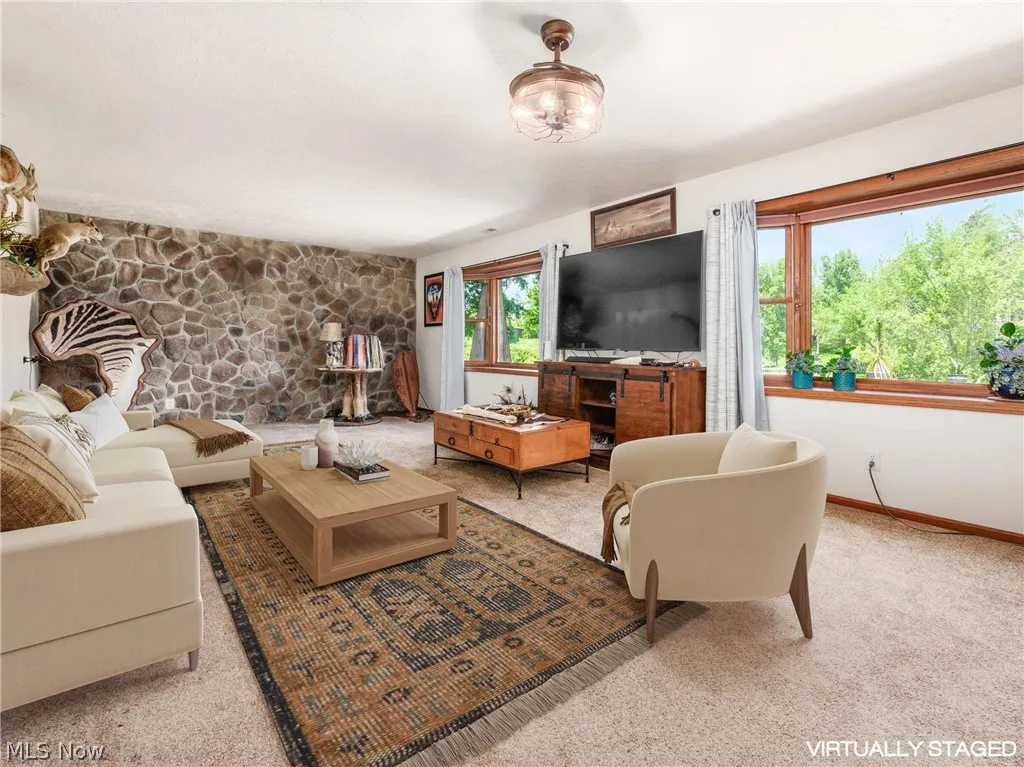 View of carpeted living room