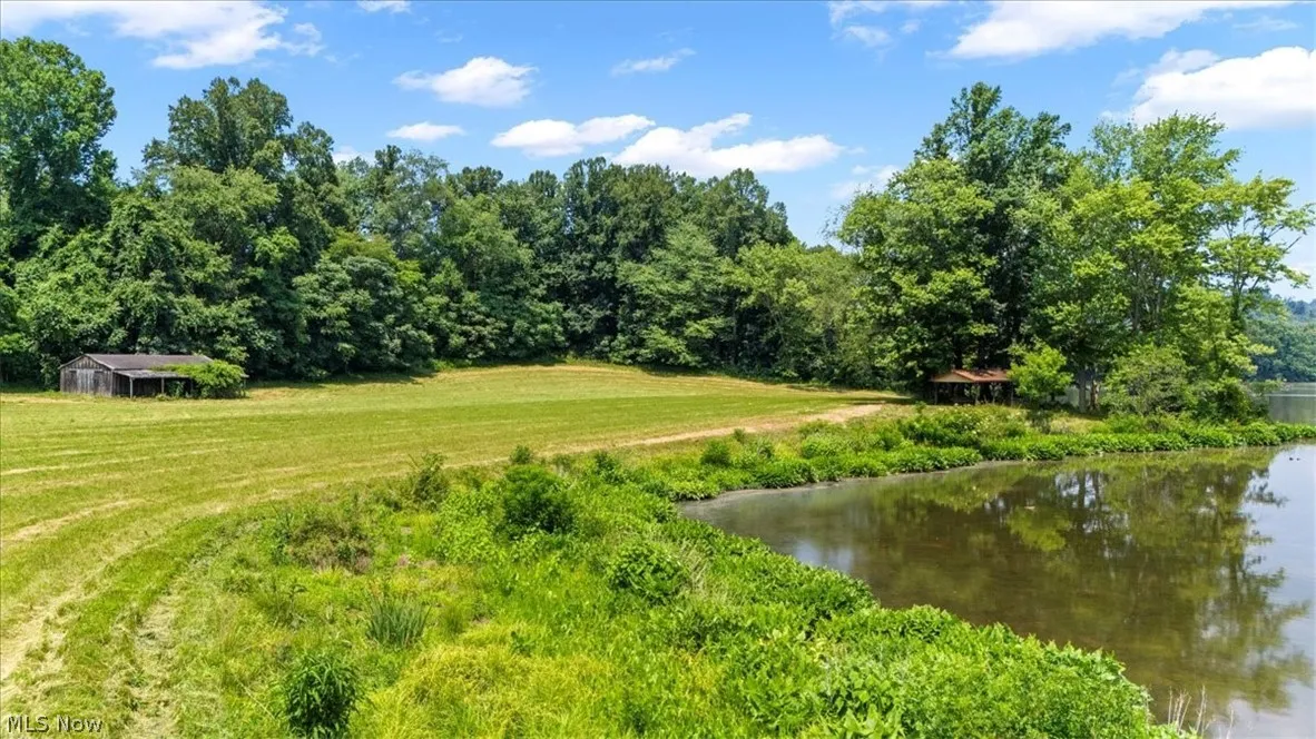 View from water to barn