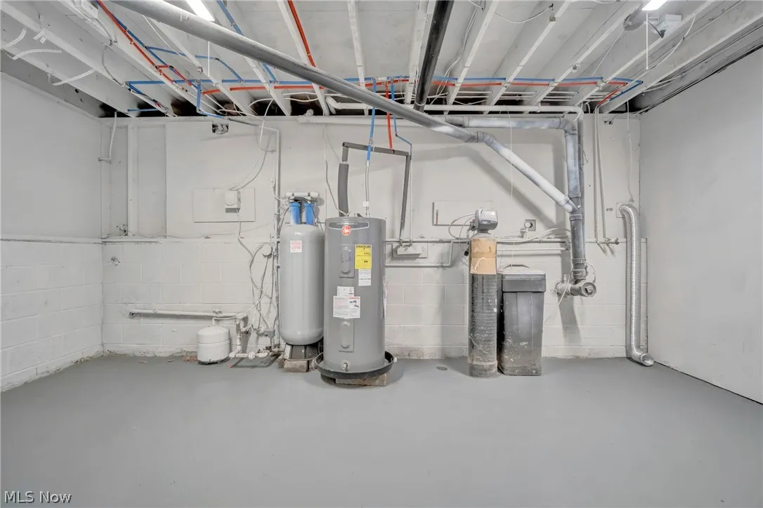 Basement with water heater