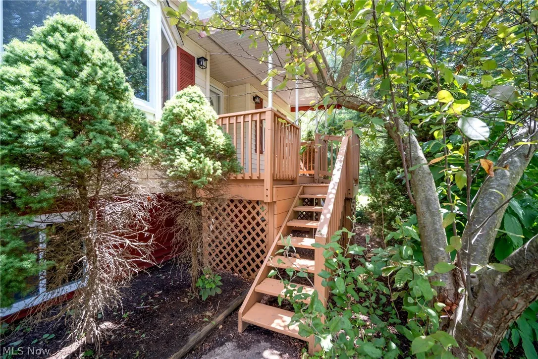 View of front of home with a deck