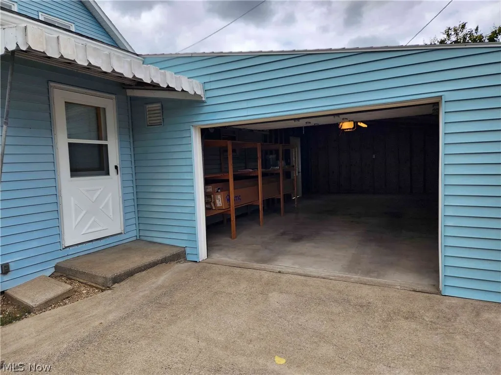 View of garage from alley