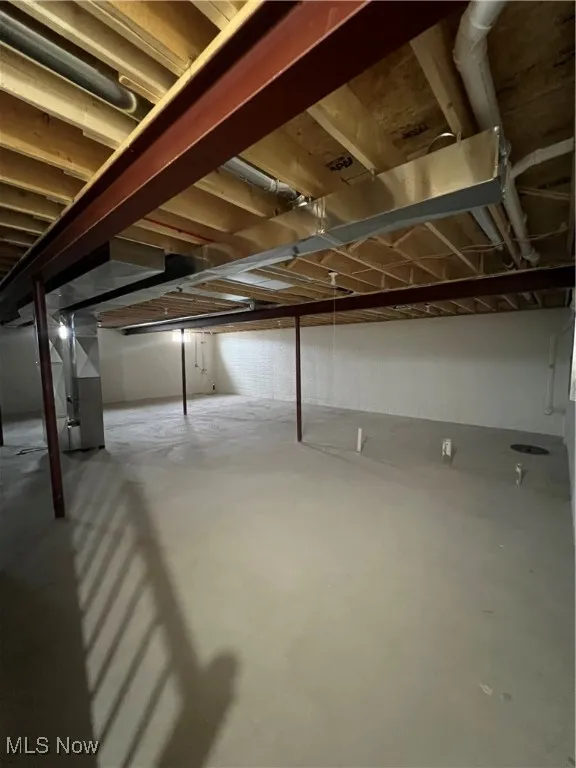 View of unfinished below grade area