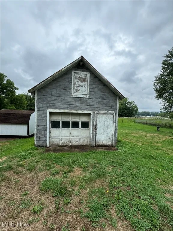 Garage with a yard