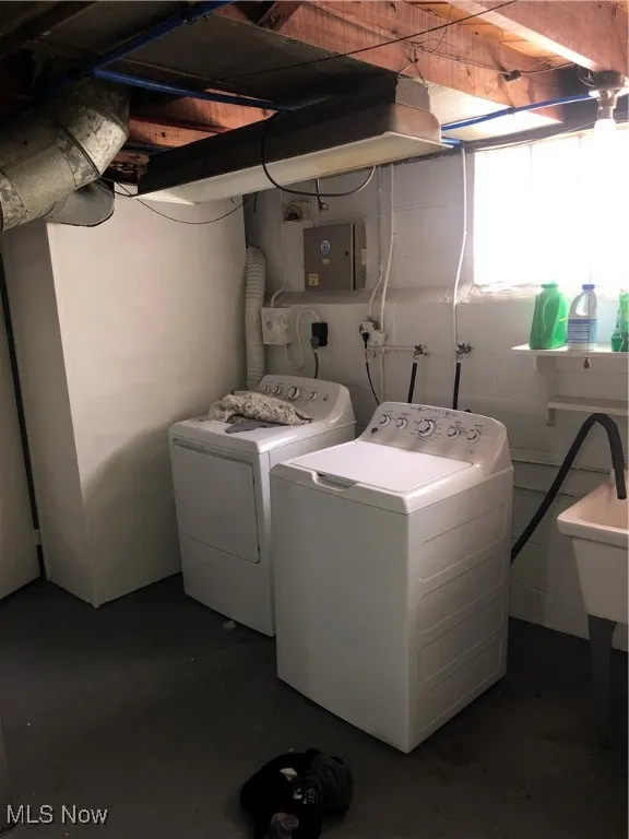 Laundry room with washer and dryer