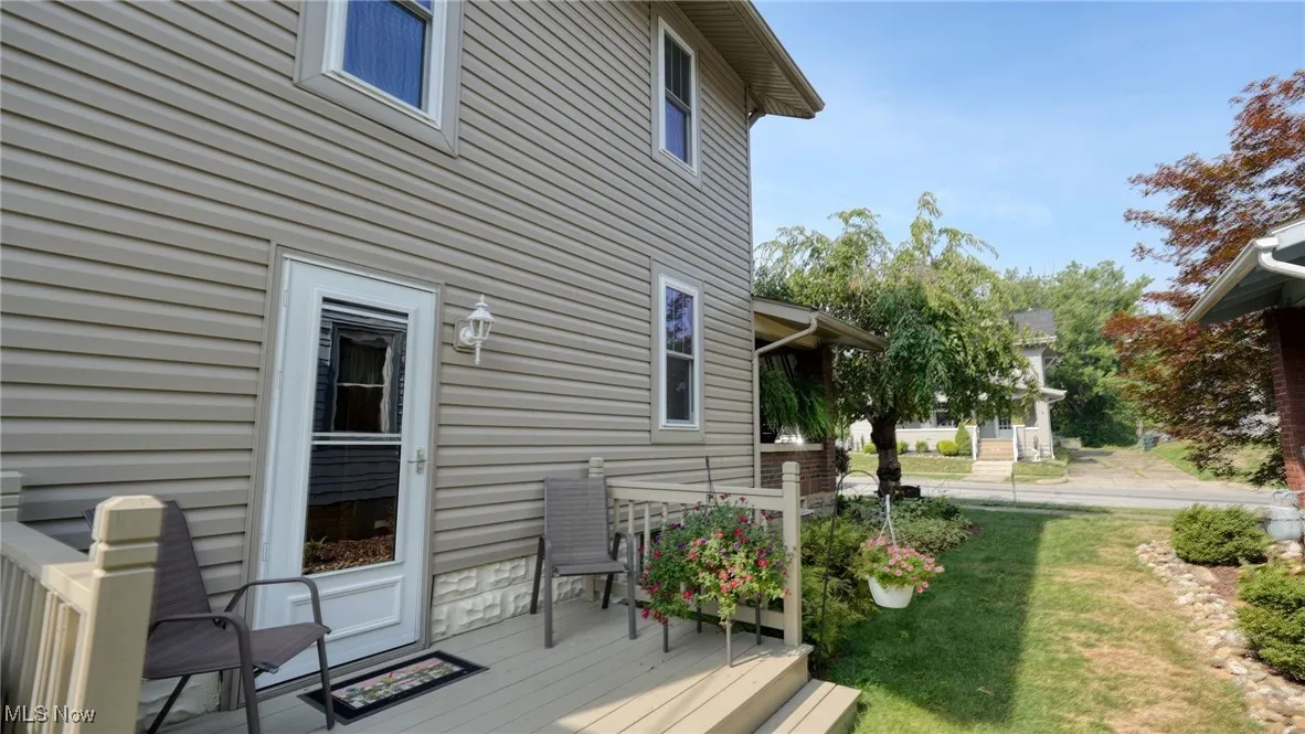Wooden deck with a lawn