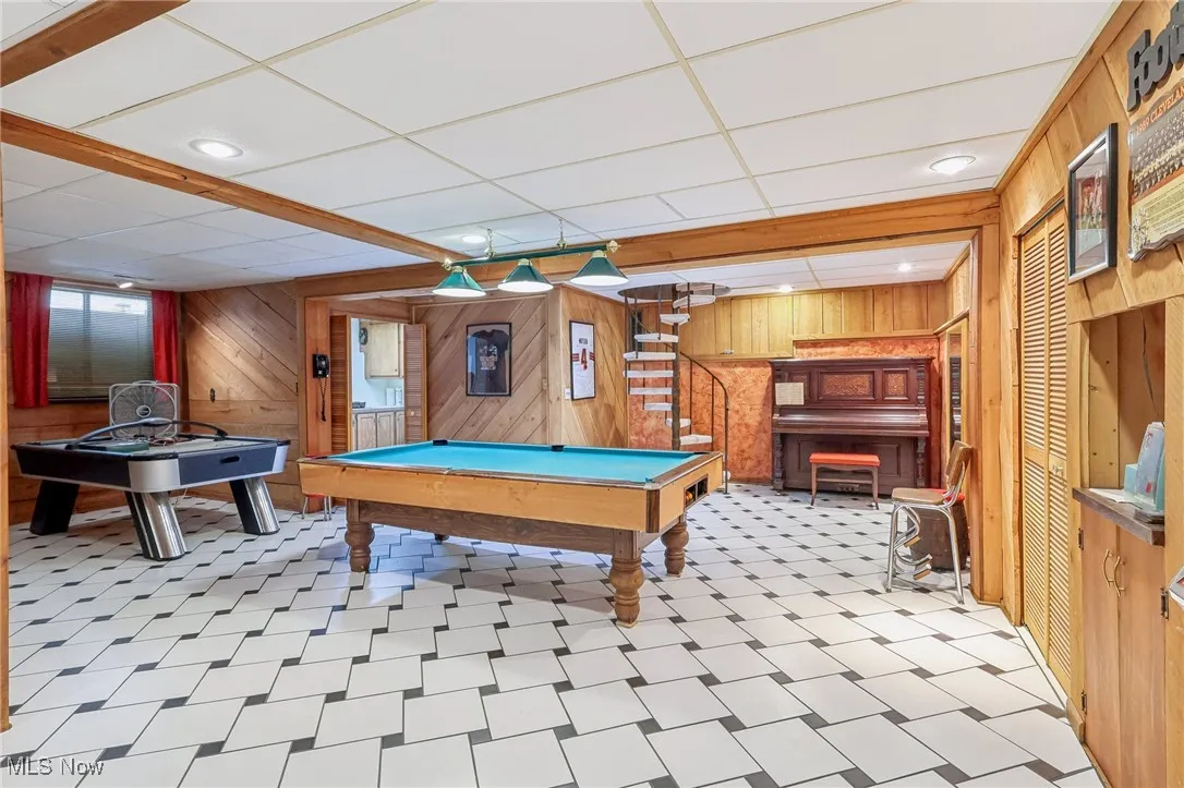 Lower Level recreation room featuring billiards.