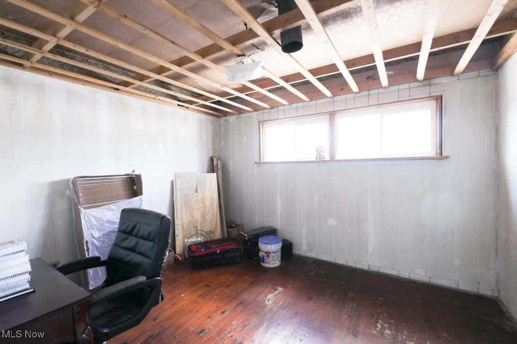 Unfinished bedroom.  The sellers have the ceiling tile - just needs installed.  This bedroom is ready for your personal touch to finish it in any style you desire.