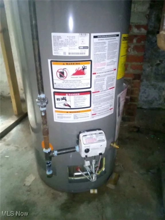 Utilities featuring gas water heater