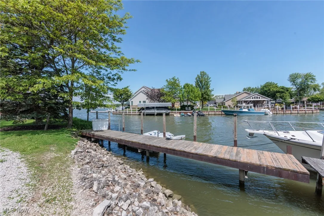 40 foot dock at the front of the property. The grass and stone area in front of this dock is part of the property. Plenty of parking space!