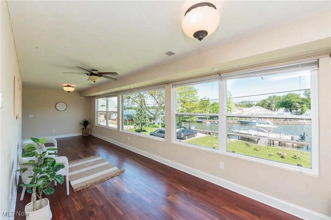 Great open space with wet bar and water views from the second floor